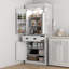Garde-manger blanc 71 po avec capteur de mouvement à DEL 71 po, 6 tablettes de porte, tiroir et rangement réglable pour la cuisine, la salle à manger