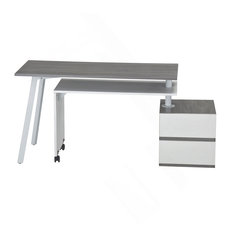 Rotating Multi-Positional Modern Desk; Grey