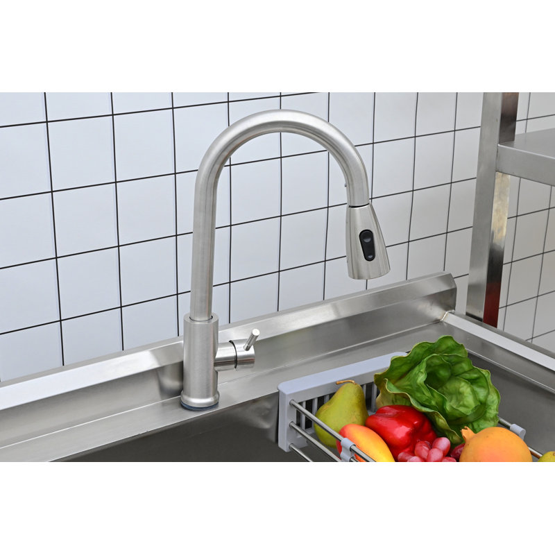 Stainless Steel Utility Sink, Freestanding Sink 1, Black