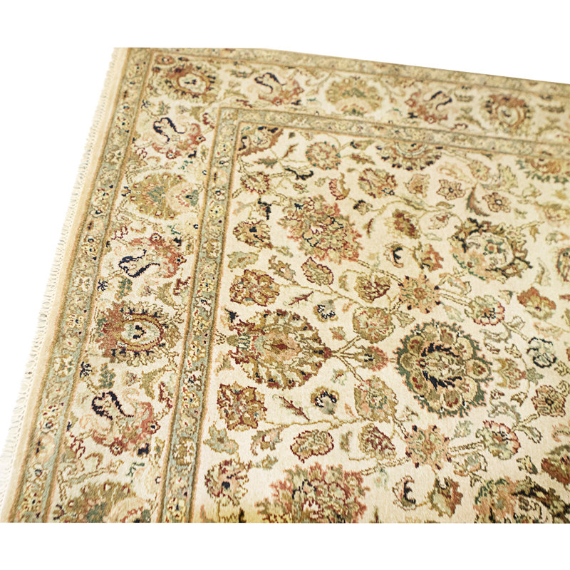 Hand Knotted Wool Area Rug in Gold And Rust