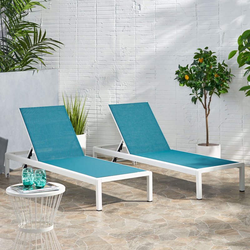 CAPE CORAL KD CHAISE LUNGE BLANC (MP2), Blanc / Bleu, 2