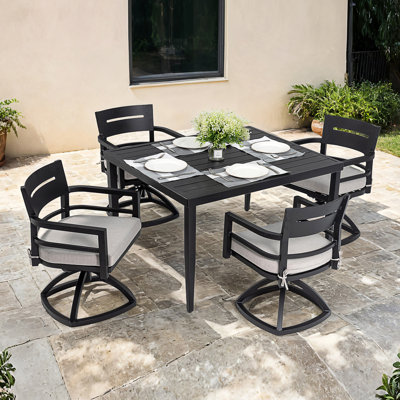Mobilier d'extérieur en aluminium 5 pièces pour patio