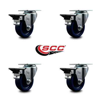 Solid Poly Swivel Posi Brake Caster