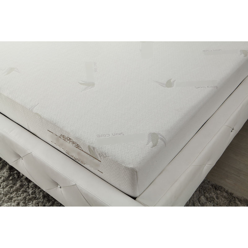 Grand matelas de 8 pouces, mousse viscoélastique, 3 couches extra ferme, housse en aloès, rouleau compressé, sommeil réparateur