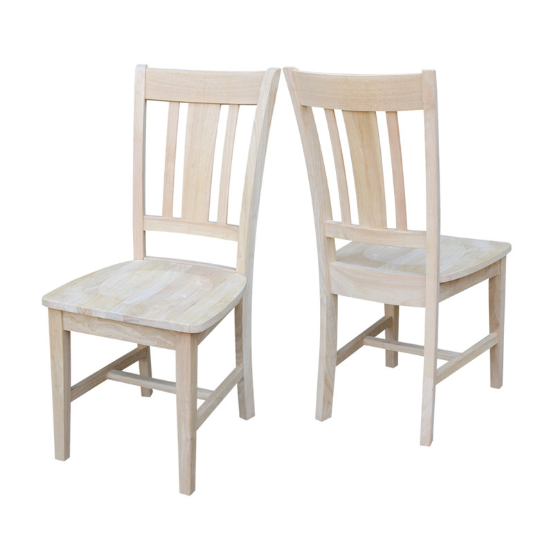 Ensemble de salle à manger à rallonge papillon en bois massif Lola, 5 Pieces: Table, 4 Chairs, Sans finition
