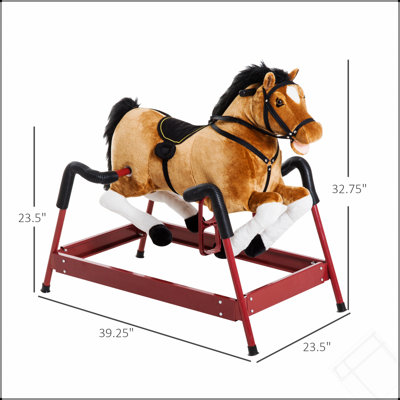 Durable Toddlers Spring Rocking Horse, Bouncing Rocker Toy With Realistic Sounds