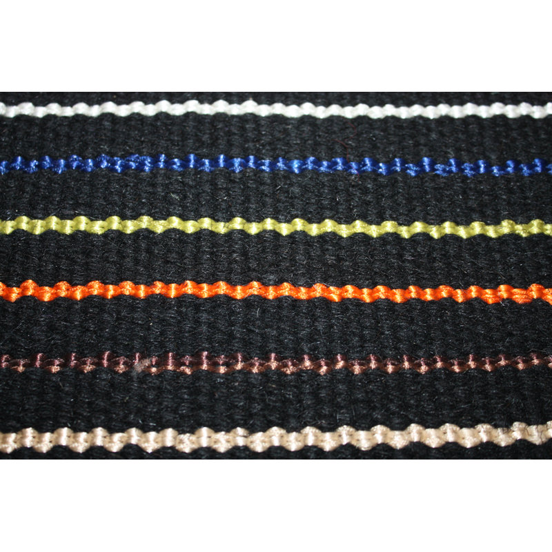 Deason Striped Wool Hand Woven Area Rug, Rectangle 140 x 200cm