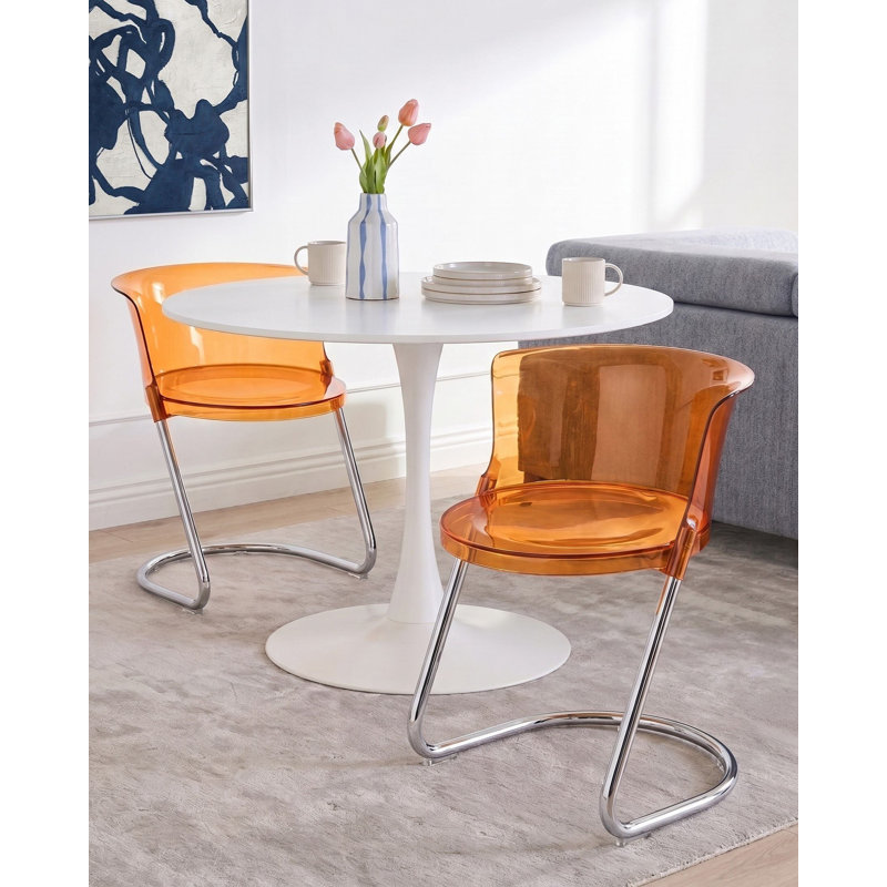 43 cm H Cantilever Chair in Orange