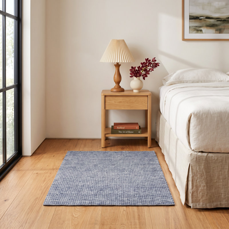 Sana Handmade Flatweave Blue Area Rug, Rectangle 2' x 3'