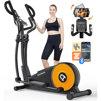 Elliptical Machine for Home with LCD Monitor&15.5IN Stride,Elliptical Exercise Machine with 16-Level Resistance&Hyper-Quiet Magnetic Driving System, 350LBS Weight Capacity