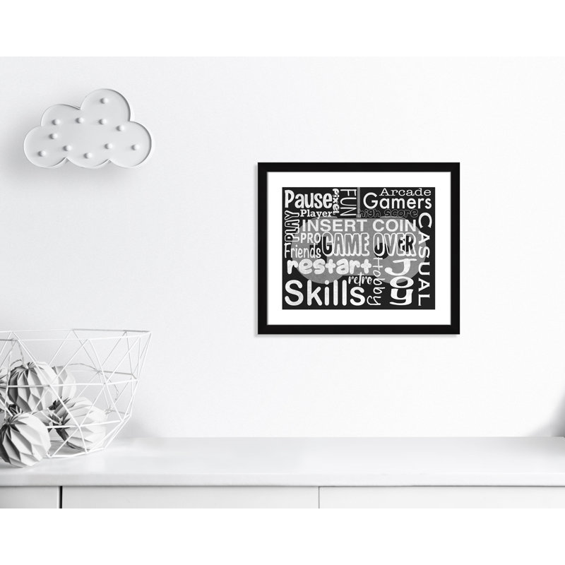 Juvenile Gaming Gaming Love 1, impression sur papier pour enfants, H 22,5 po x l 26,5 po x P 0,63 po, Cadre noir
