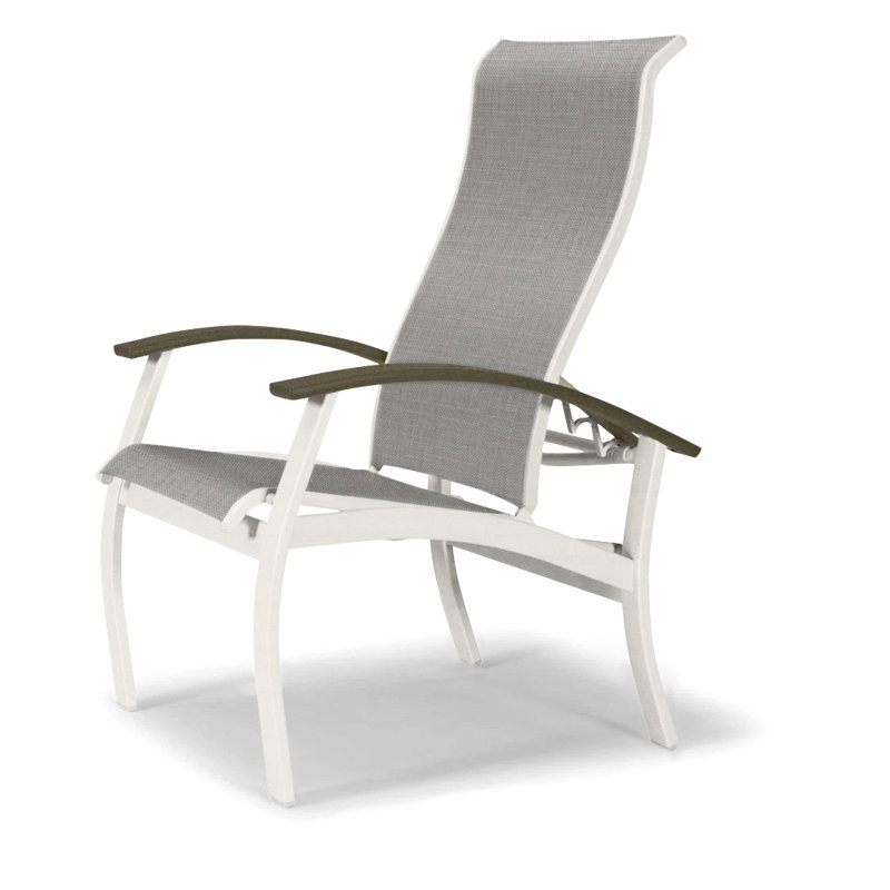 Chaise de patio Askar, Beachwood, Alliage Sunbrella®, Neige texturée