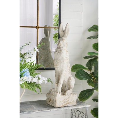 Grande figurine de lapin assis en magnésium