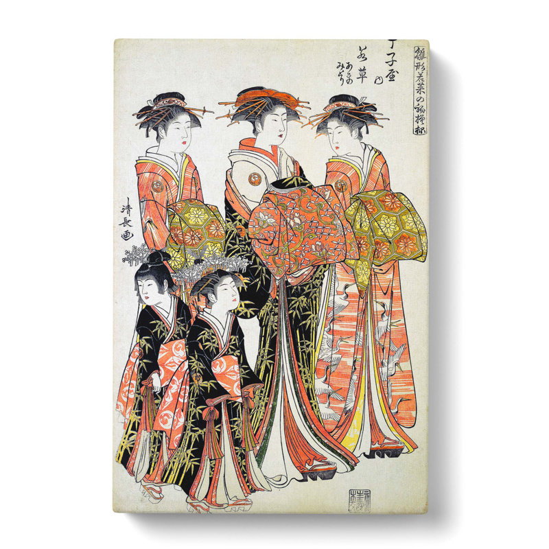 The Courtesans by Torii Kiyonaga - Wrapped Canvas, 50cm H x 35cm W x 3cm D