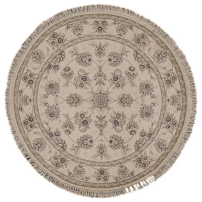 Hand Knotted Area Rug in Ivory