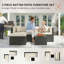 Ensemble de meubles de patio 3 pièces, ensemble de conversation en rotin avec coussins pour l'extérieur-1112636477