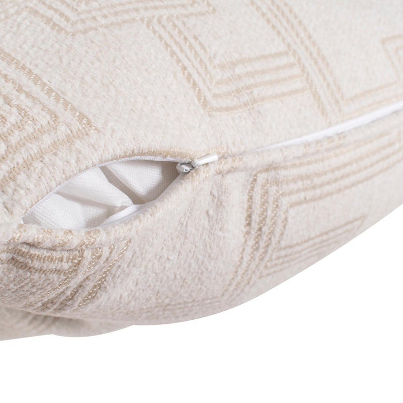 Indoor/Outdoor Pillow Syros Fog, Natural Striped, 14"H x 22"W, Rectangular