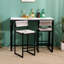Upholstered Counter Stool with Metal Frame