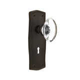 Prairie Plate with Decorative Keyhole and Oval Clear Crystal Door Knob
