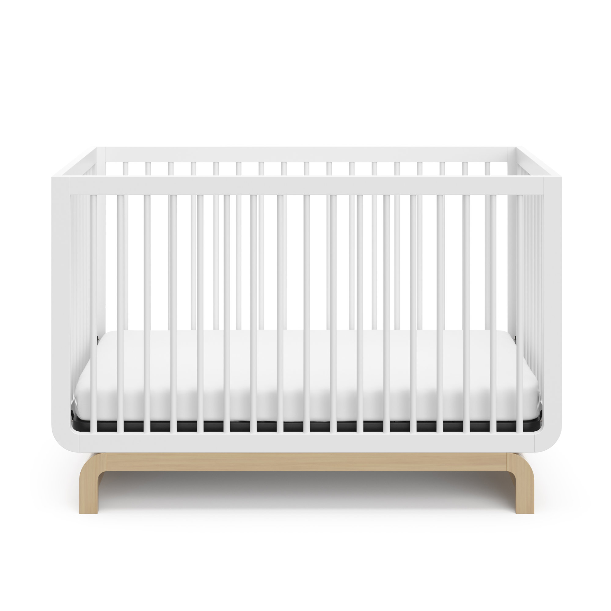Santorini 5-In-1 Convertible Crib, White/Driftwood, Crib