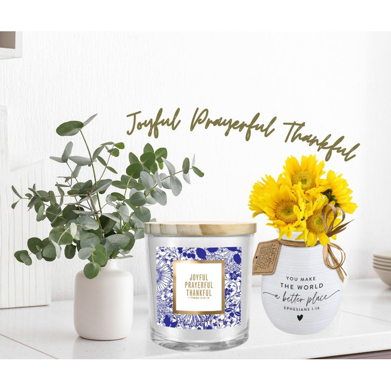 Bougie en pot légèrement parfumée avec support en verre