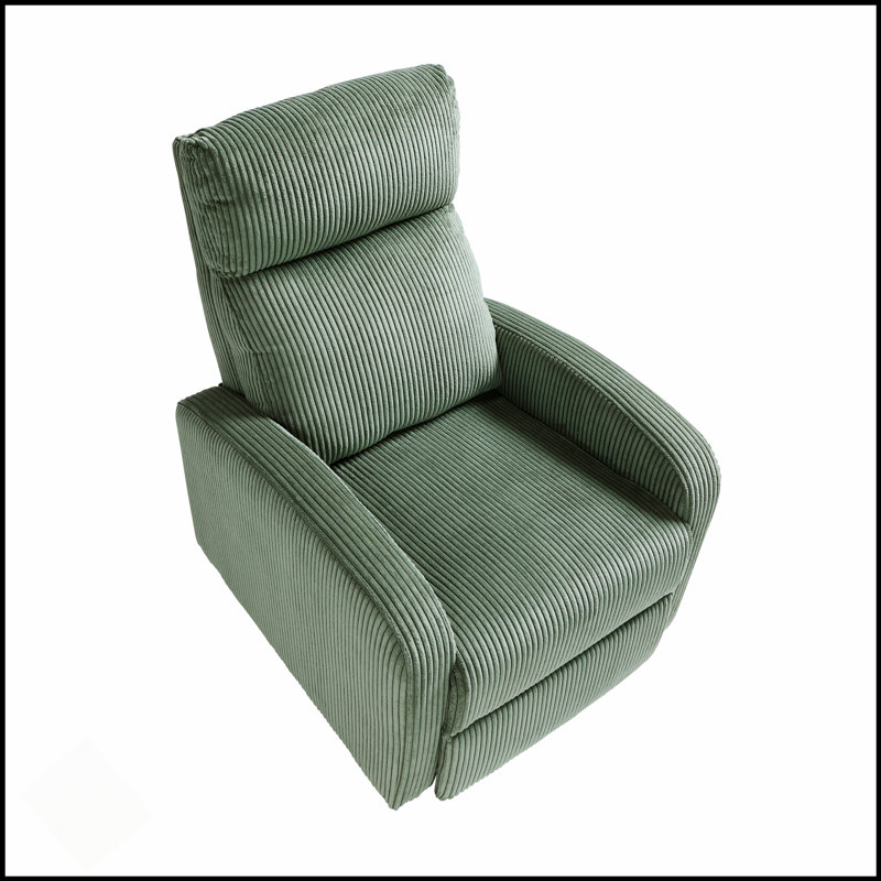 Fauteuil inclinable moderne avec dossier en velours côtelé, meubles de salon confortables et durables, Vert