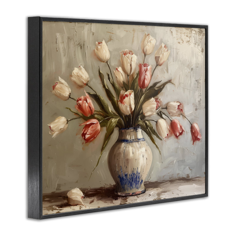 Giclée encadrée «Quiet Spring Tulip», conception par Arlington Prints, Giclée encadrée noir minuit, H 16 po x l 20 po