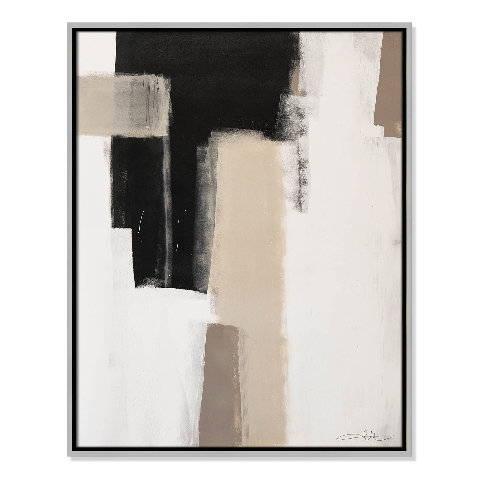 Calvin "Earth Scapes I" Print, 29.5" H x 23.5" W x 2" D, Silver Floater Framed, No Mat