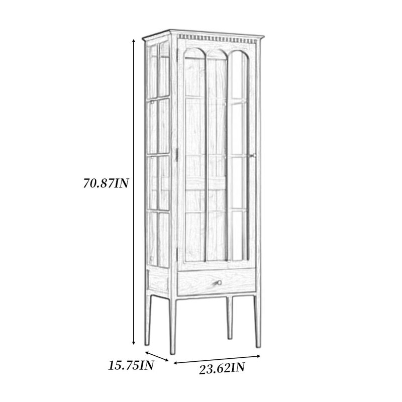 Solid wood with glass display case bookcase