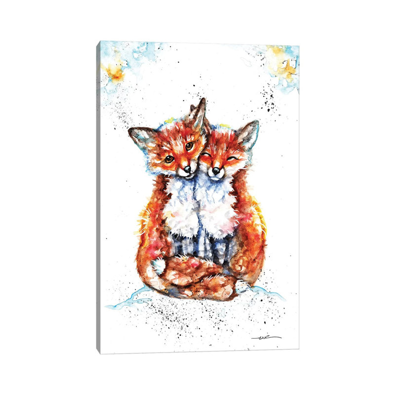 " Lovin' Foxes " Painting Print, 18" H x 12" W x 1.5" D