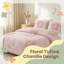 Ensemble d'édredon en chenille touffeté à motif floral rose, ensemble de literie pour lit double / grand réversible 4 pièces avec coussin décoratif floral, antimicrobien