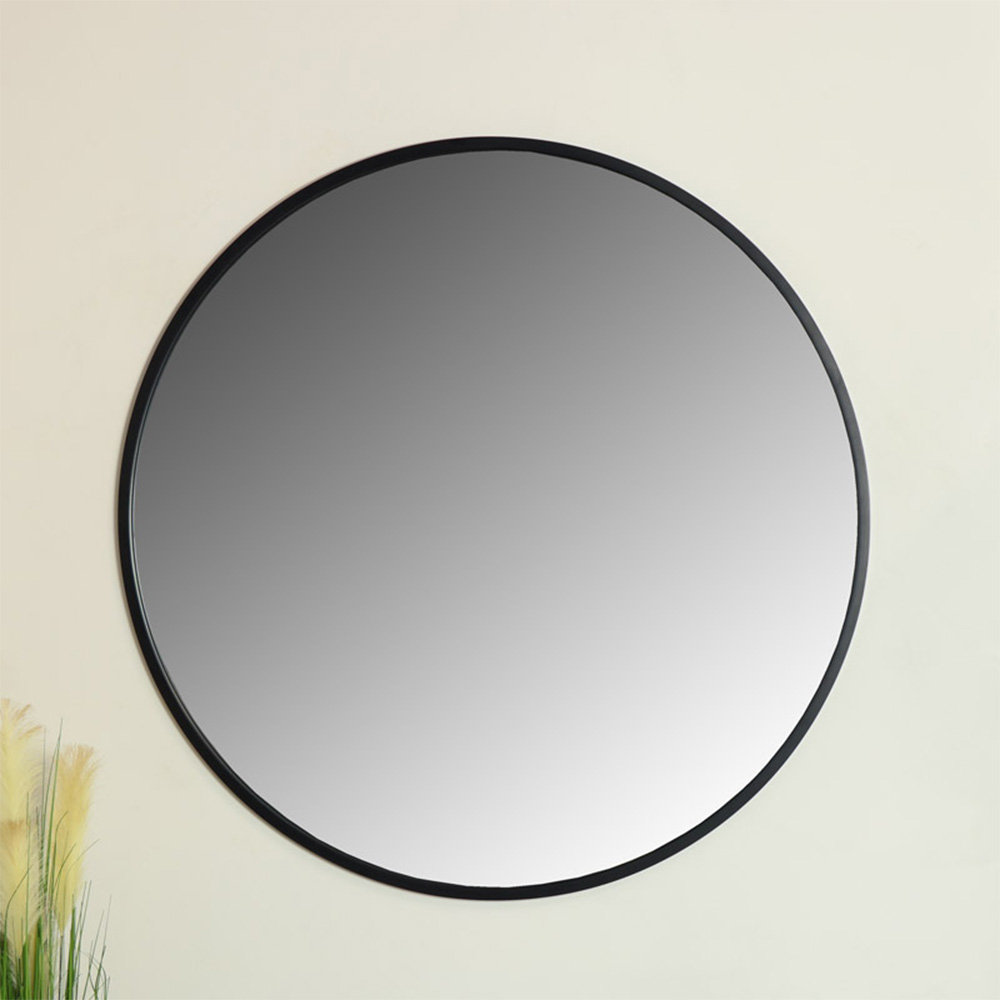 Roberts Accent Mirror, 32" x 32", Black, Metal