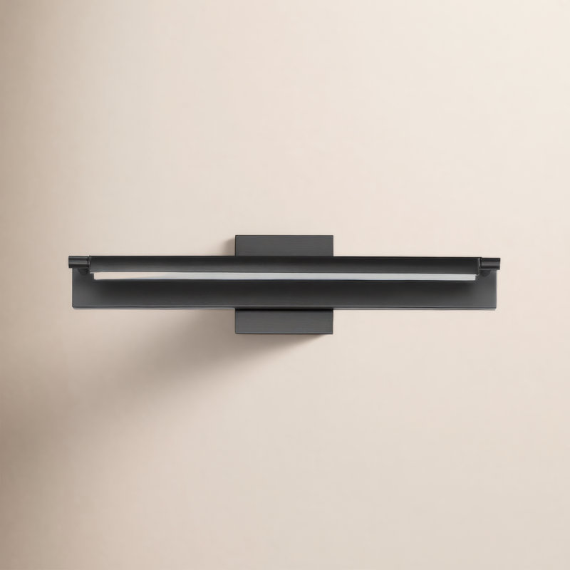 Applique murale encastrée DEL Delica, Noir mat, H 4,75 po x l 20,25 po x P 6 po
