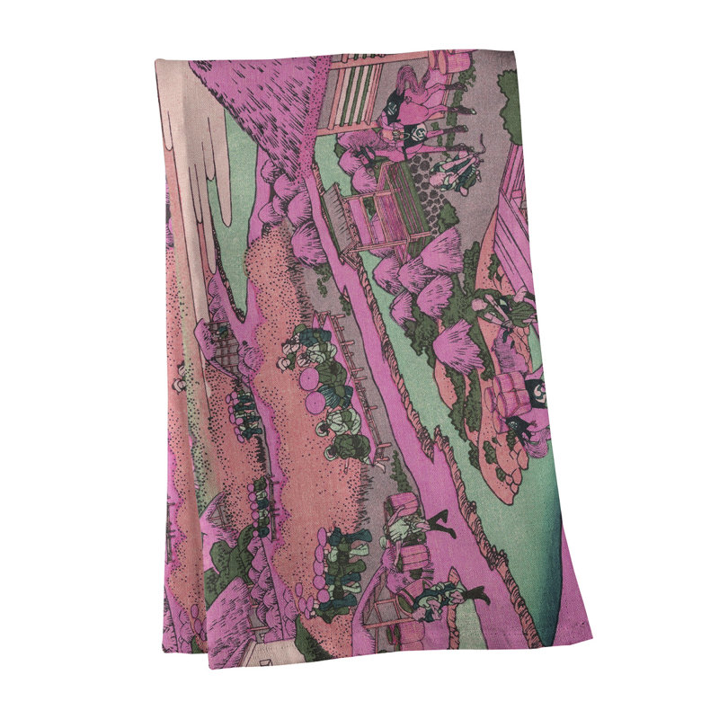 Hague Tea Towel Kitchen Towel, Poly Twill, Pink