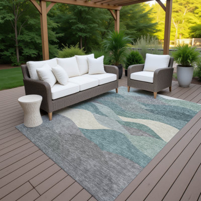 Tapis côtier intérieur / extérieur lavable à la machine ACN2378 Jozwiak