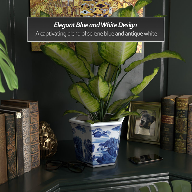 Landscape Chinese Porcelain Pot Planter