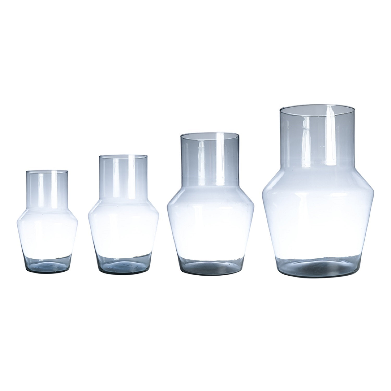 Evie Mouthblown Recycled Glass Vase, 15.75" H x 11.02" W x 11.02" D, Clear