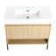 Meuble-lavabo de 36 po avec lavabo en résine et armoire élégante - lavabo simple en chêne forme polyvalente 36