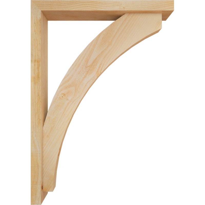 Thorton Block Bracket with Offset Brace, 40 x 28, 4"W Douglas Fir (Rough Sawn)