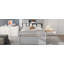 Structure de lit plateforme avec tablettes et tablettes de rangement Christiano-1338684266
