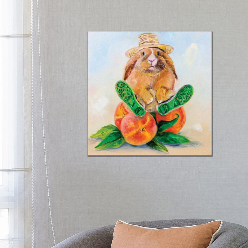 Mr Easter Days Peaches by Karen Weber - Wrapped Canvas Painting, 66.04 cm H x 66.04 cm W x 1.91 cm D