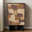 Armoire d'appoint moderne en bois massif noir-517827708