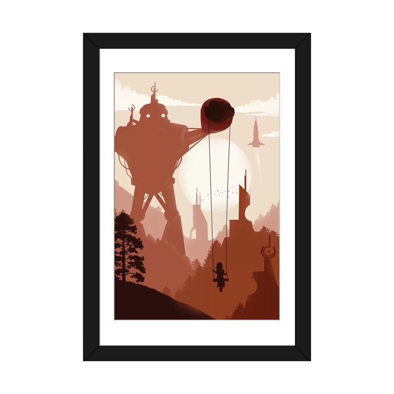 «In The Year 200», impression sur toile, H 24 po x l 16 po x P 1 po, Papier avec cadre noir, Blanc
