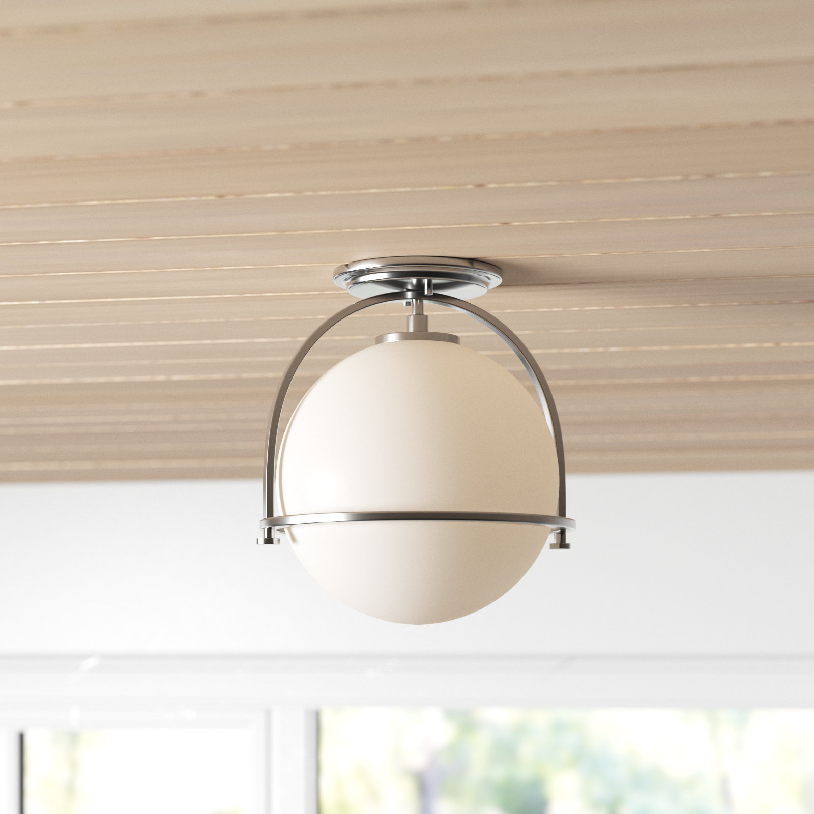 Mccormick Single Light Flush Mount, Brushed Nickel