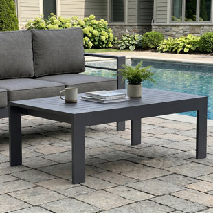 Table de bout rectangulaire moderne en aluminium pour terrasse Altura