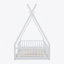 Lit simple en bois avec clôture, blanc-1729647064