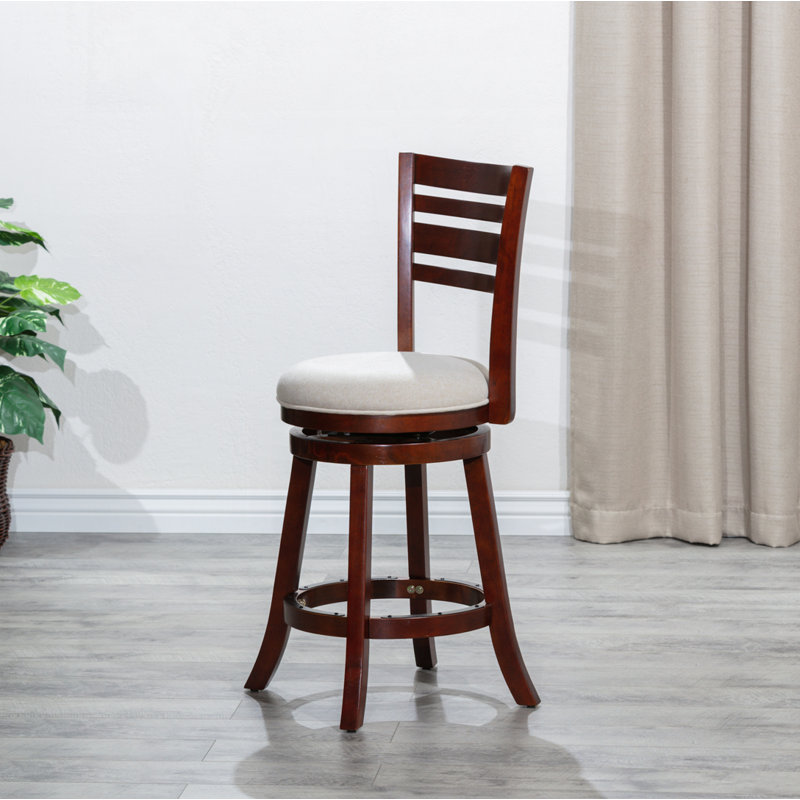 Tabouret pivotant à hauteur de comptoir, Cerisier, Beige