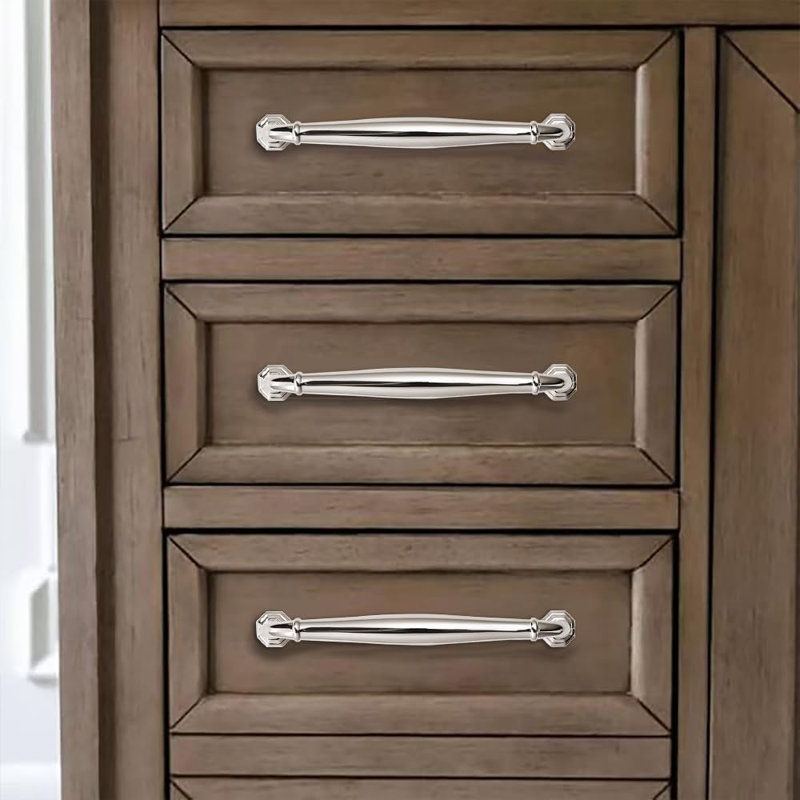 Poignées robustes de 5 pouces pour armoires - Ensemble de 2 poignées de tiroir en alliage de zinc pour armoires de cuisine, commodes, armoires avec trou central standard