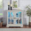 Vitrine lumineuse à DEL, design rétro, tablettes réglables en verre, unité de rangement blanc antique, fermeture magnétique, décoration intérieure