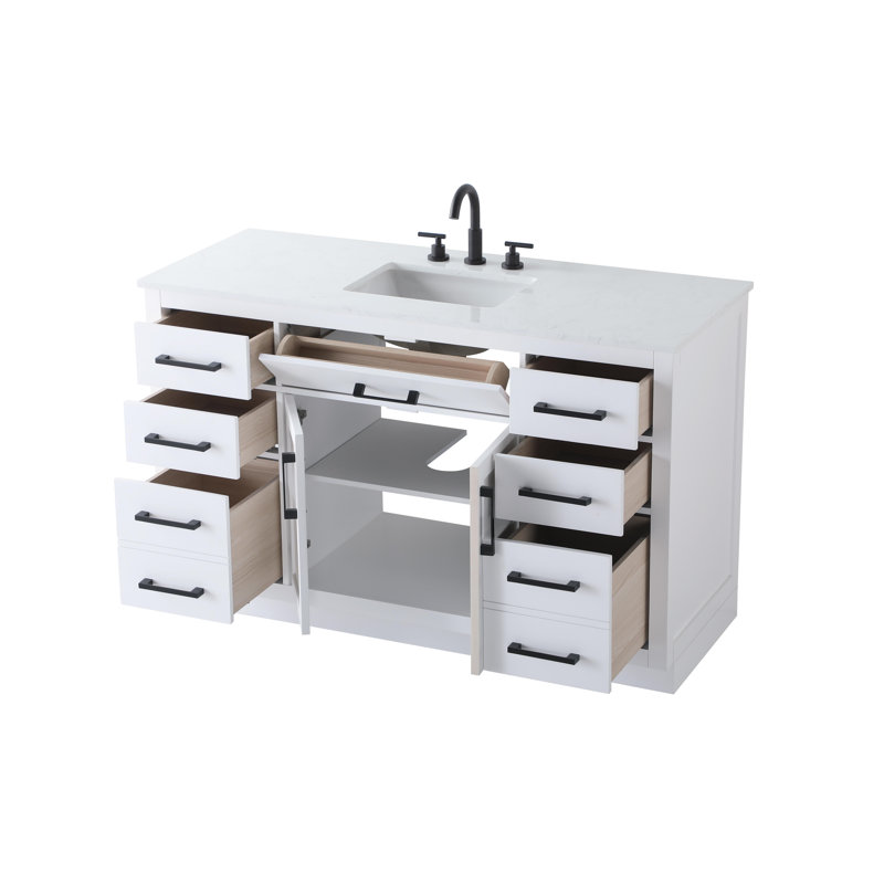 Ahner 54 inch Single Bathroom Vanity, White